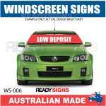 Windscreen Banner - WB006 - LOW DEPOSIT
